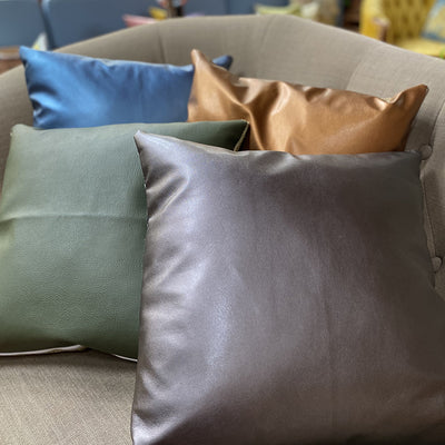 Recycled Faux Leather Square Pillows