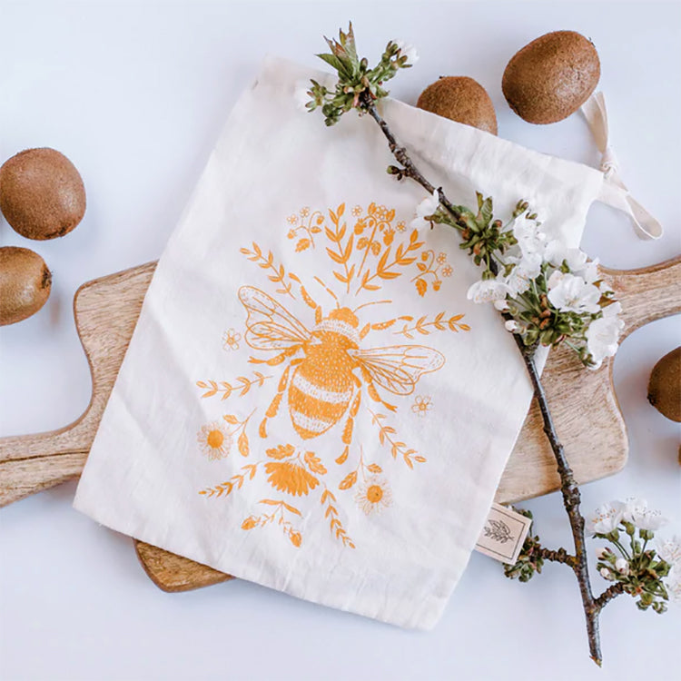 Yellow Bee Reusable Fabric Bag