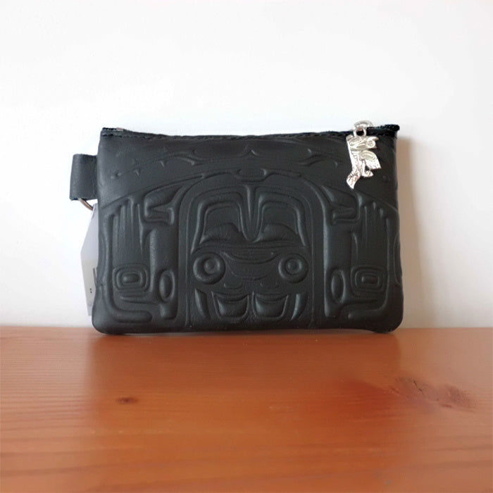 black leather pouch