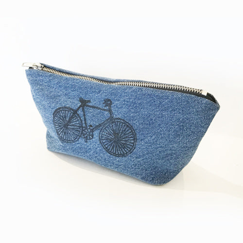 Recycled Jean Zipper Pouch