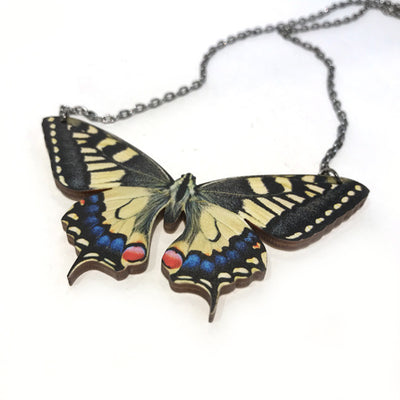 Wood Butterfly Necklace