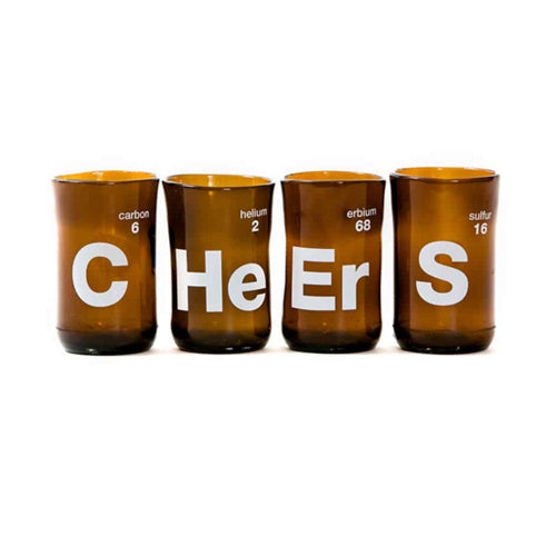 Recycled Glass Tumbler Set - amber cheers
