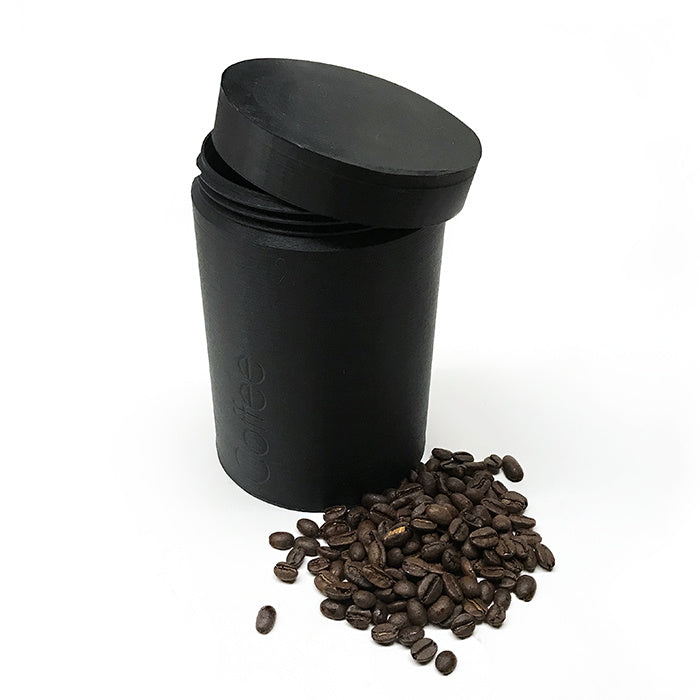 Black Recycled Plastic Coffee Canister