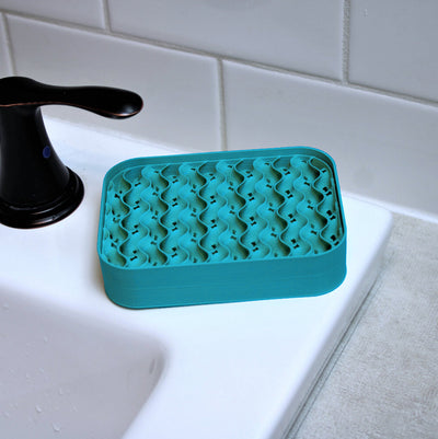 Dark Teal Recycled Plastic Rectangle Soap Dish
