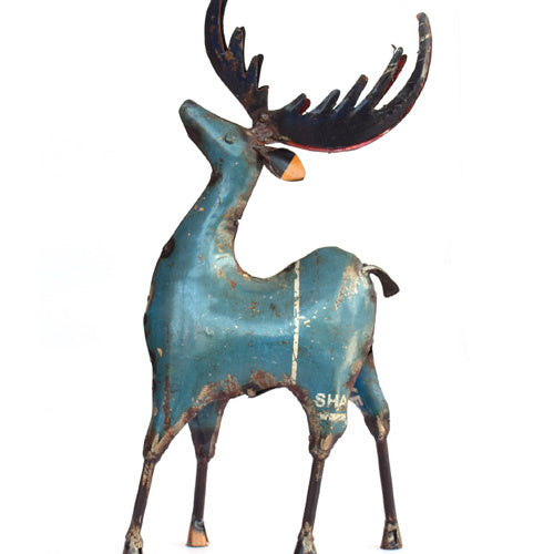 Recycled Metal Deer Figurine