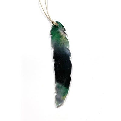 hand painted acrylic feather ornament