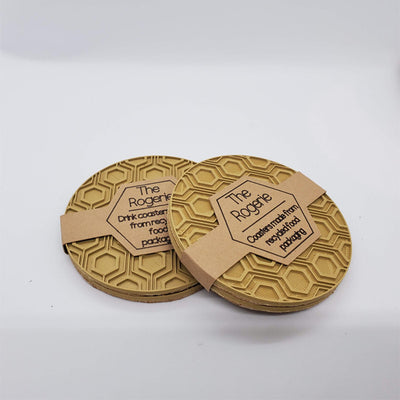 Gold Recycled Plastic Drink Coasters