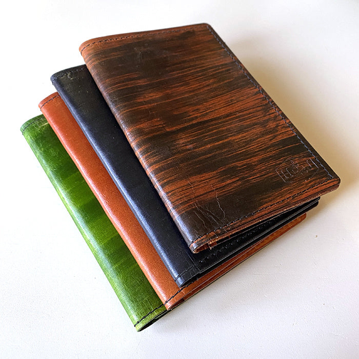 handmade leather passport wallet