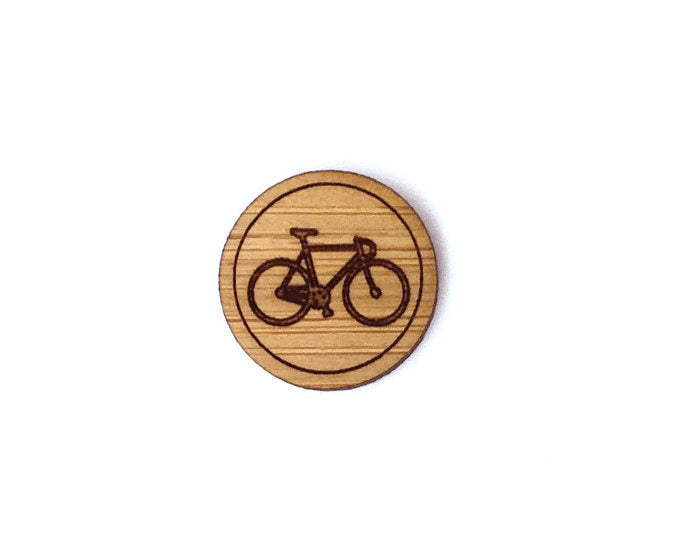 wood bicycle pin
