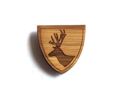 wood deer pin