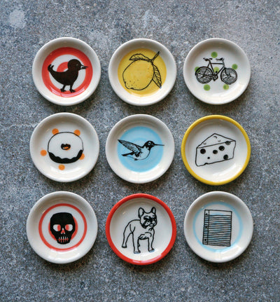 Tiny hand painted dishes