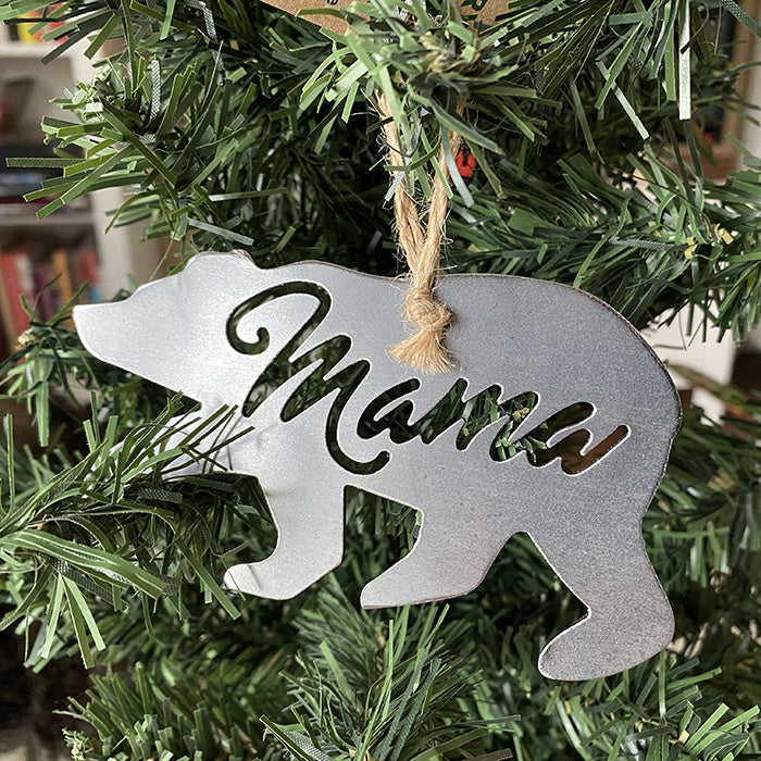 Metal Mama Bear Ornament