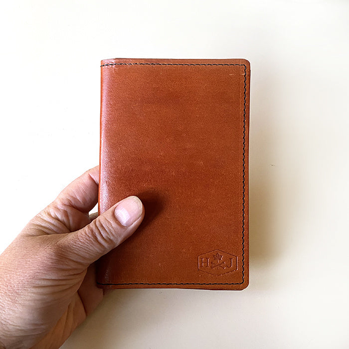 handmade leather passport wallet