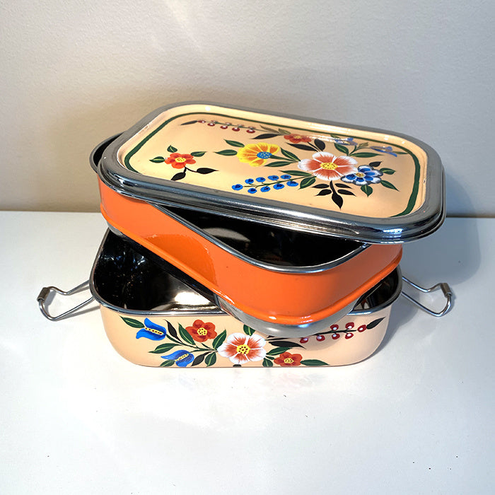 Reusable Metal Lunch Box in Peach