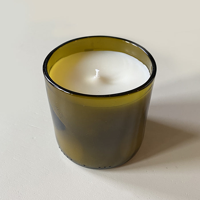 Recycled Wine Bottle Tobacco & Leather Candle