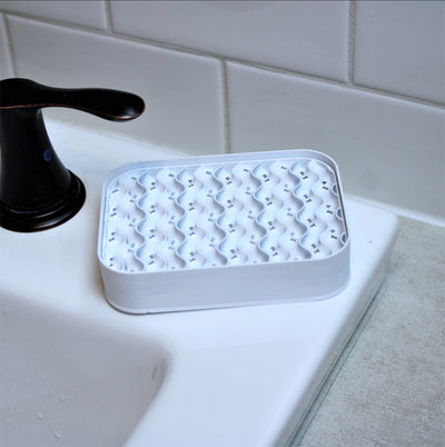 White Recycled Plastic Rectangle Soap Dish